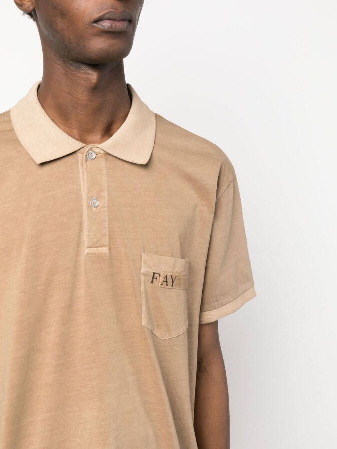 Fay Poloshirt met opgestikte zak Bruin
