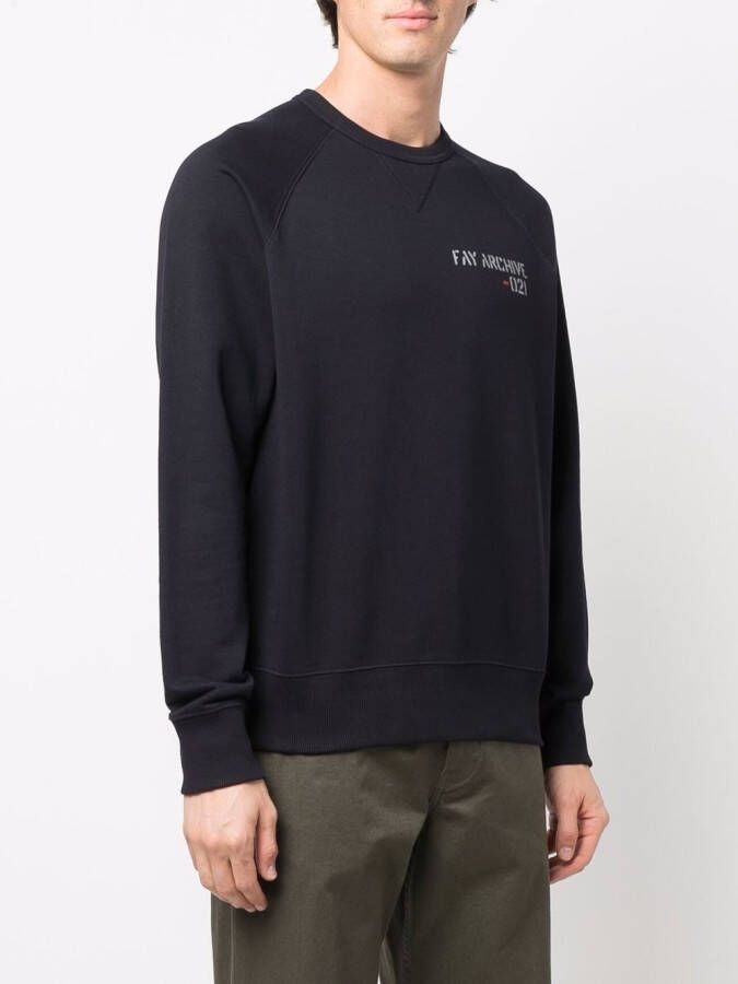 Fay Sweater met logoprint Blauw