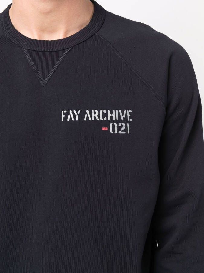 Fay Sweater met logoprint Blauw