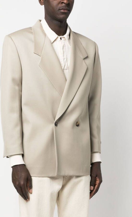 Fear Of God Blazer met dubbele rij knopen Beige