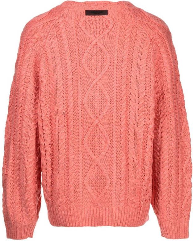 FEAR OF GOD ESSENTIALS Kabelgebreide trui Roze