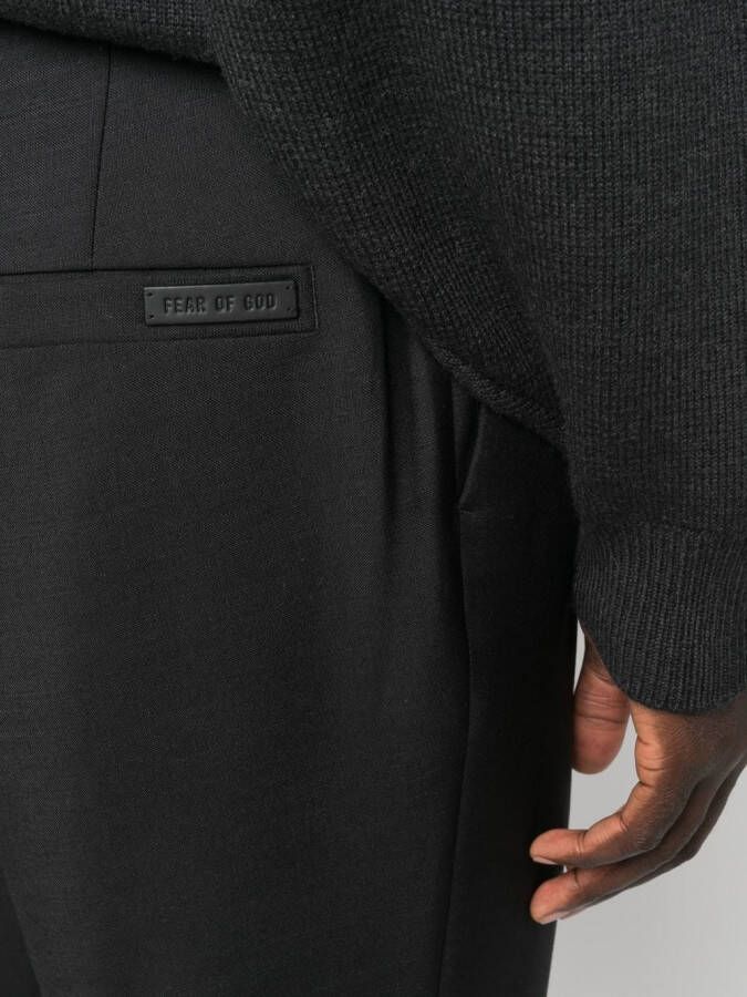 Fear Of God Plooibroek met toelopende pijpen Zwart