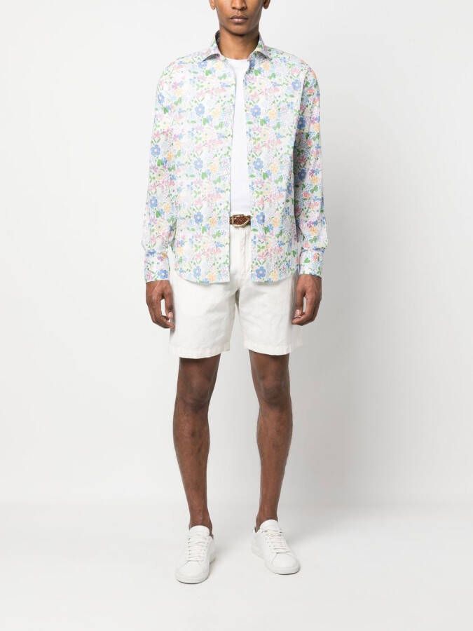 Fedeli Overhemd met bloemenprint Wit