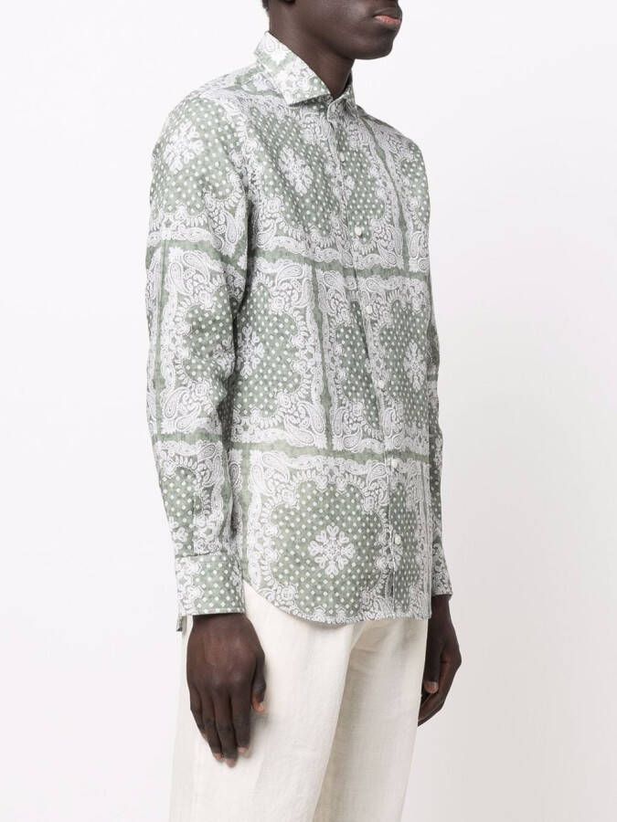 Fedeli Overhemd met paisley-print Groen