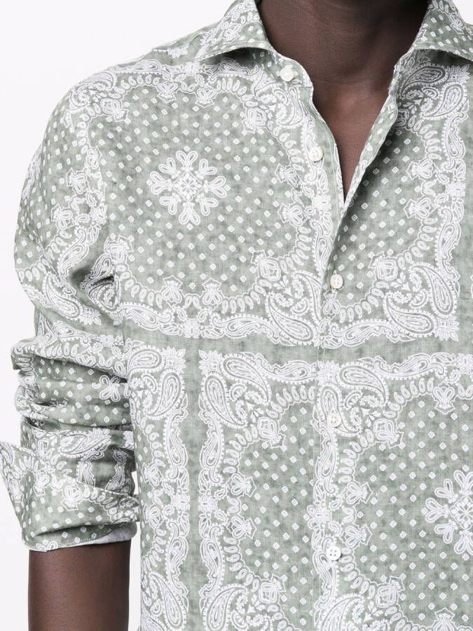 Fedeli Overhemd met paisley-print Groen