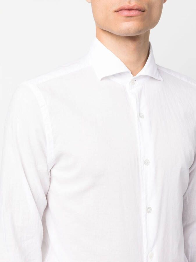 Fedeli Overhemd van stretch-katoen Wit