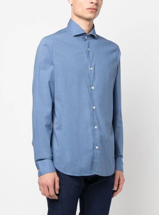 Fedeli Overhemd van stretchkatoen Blauw