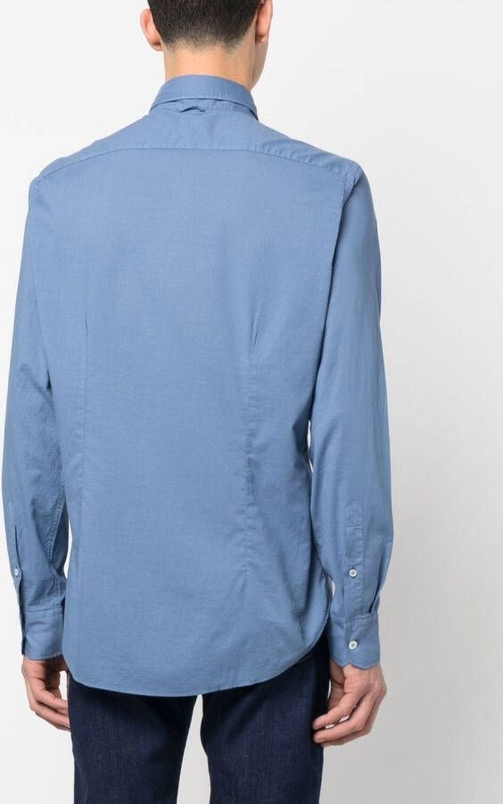 Fedeli Overhemd van stretchkatoen Blauw