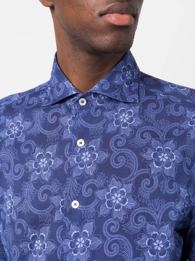 Fedeli Overhemd met paisley-print Blauw