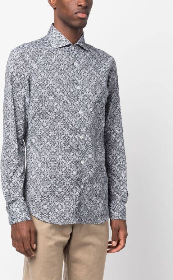 Fedeli Overhemd met paisley-print Grijs