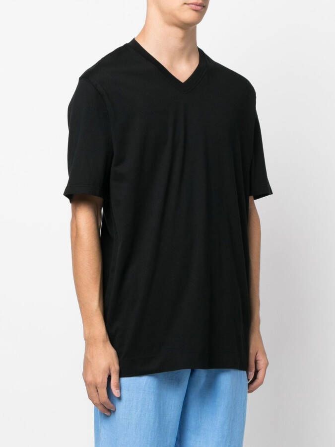 Fedeli T-shirt met V-hals Zwart