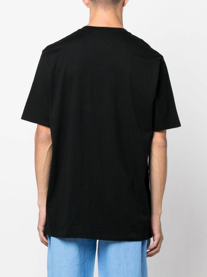 Fedeli T-shirt met V-hals Zwart