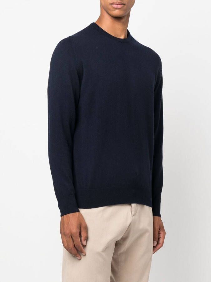 Fedeli Trui met geribbelde afwerking Blauw