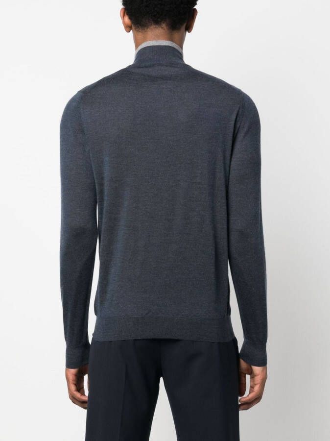 Fedeli Trui met halve rits Blauw