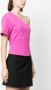 Federica Tosi Asymmetrisch T-shirt Roze - Thumbnail 3