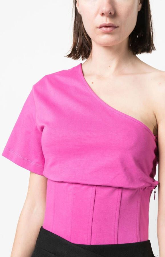 Federica Tosi Asymmetrisch T-shirt Roze