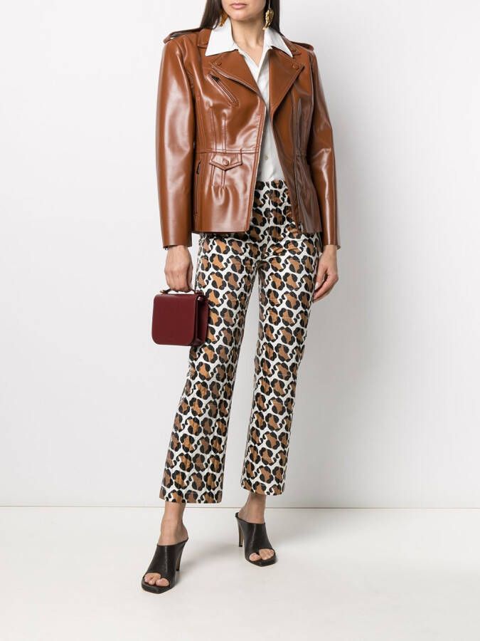 FENDI Broek met luipaardprint Wit