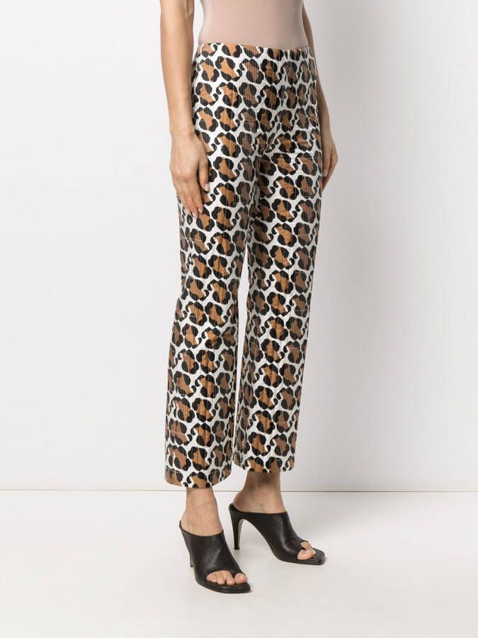 FENDI Broek met luipaardprint Wit