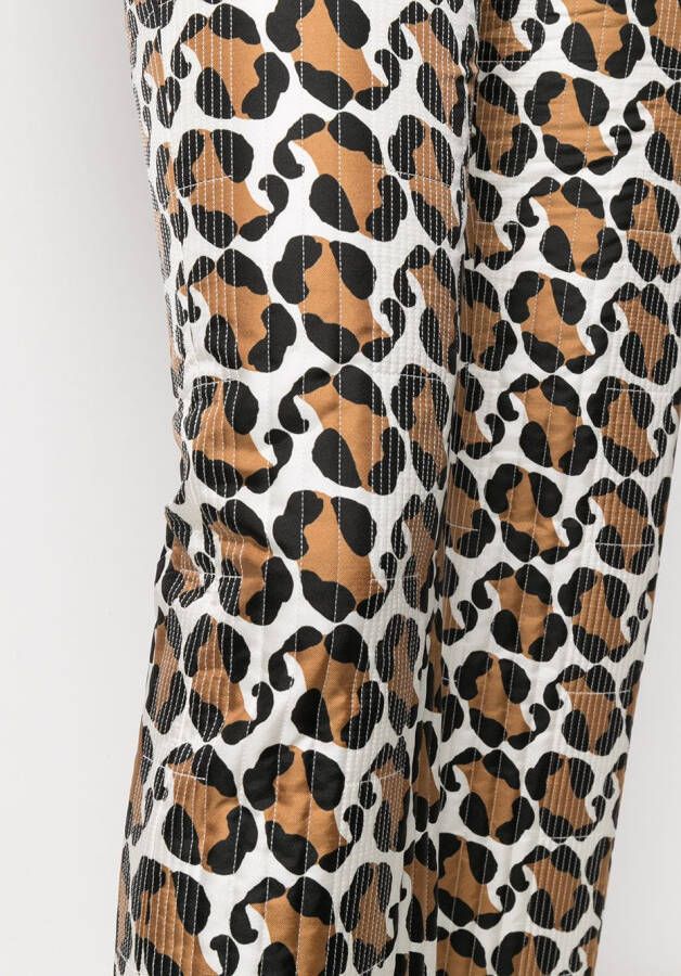 FENDI Broek met luipaardprint Wit
