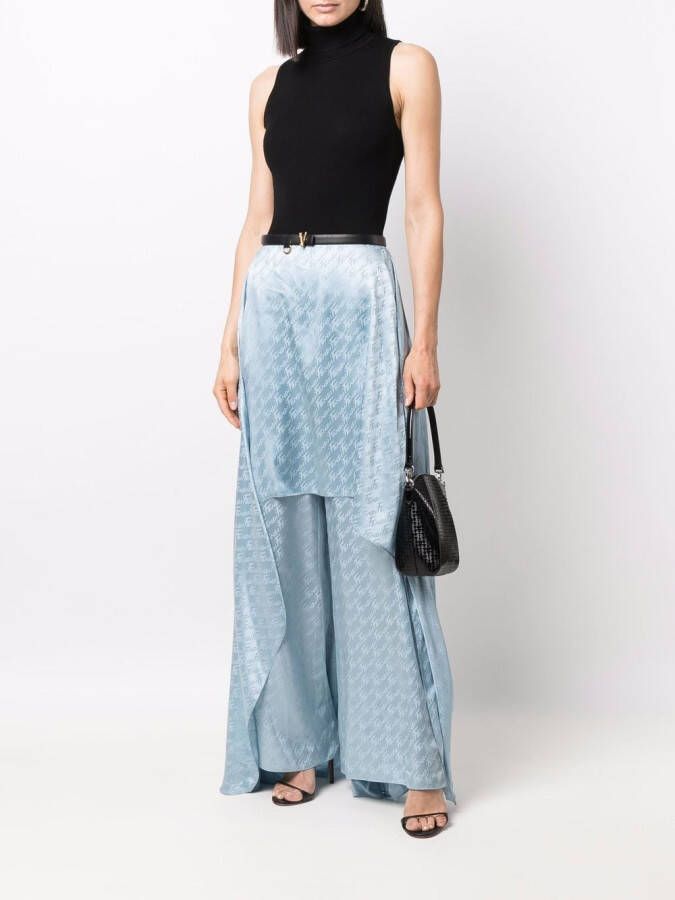 FENDI Broek met jacquard-logo Blauw