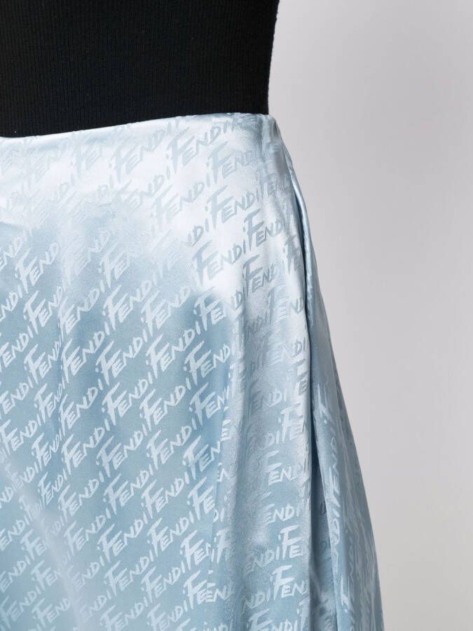 FENDI Broek met jacquard-logo Blauw