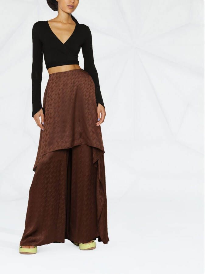 FENDI Broek met wijde pijpen Bruin