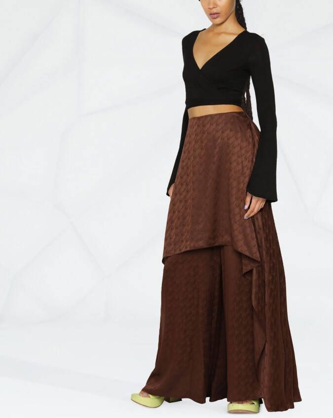 FENDI Broek met wijde pijpen Bruin