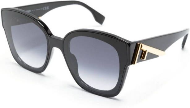 Fendi Eyewear Zonnebril met geometrisch montuur Zwart