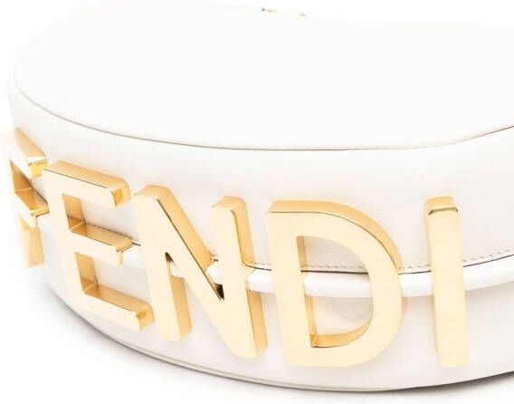 FENDI graphy leren schoudertas Wit