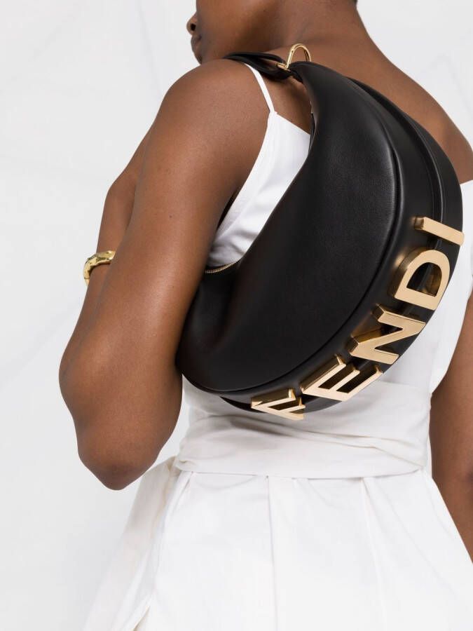 FENDI graphy kleine schoudertas Zwart