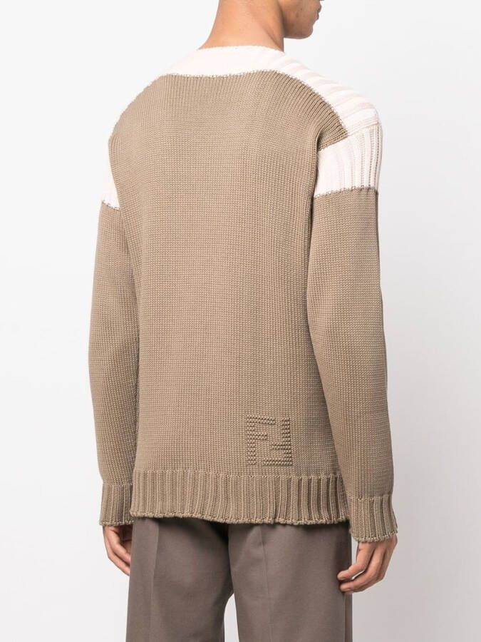 FENDI Trui met FF-patroon Bruin