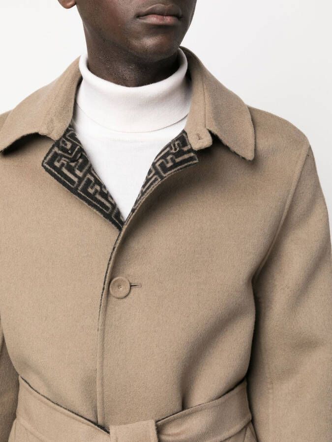 FENDI Jas met ceintuur Bruin