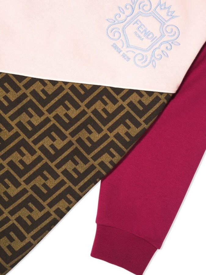 Fendi Kids Sweater met geborduurd logo Roze