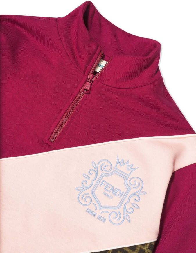 Fendi Kids Sweater met geborduurd logo Roze
