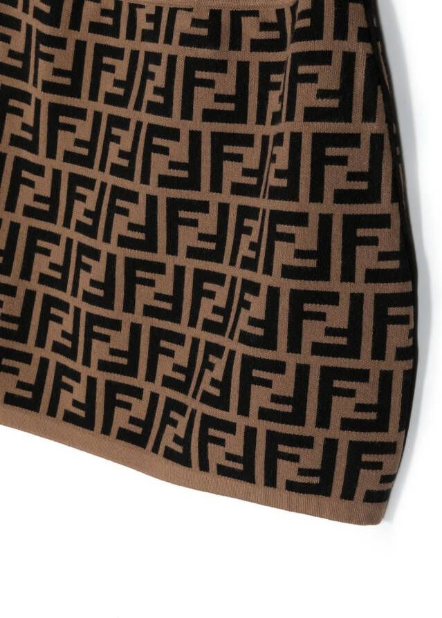 Fendi Kids Gebreide mini-rok Bruin