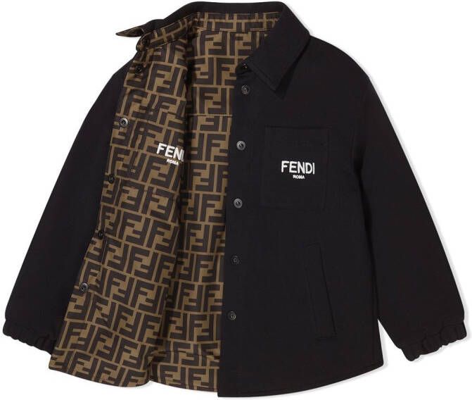 Fendi Kids Shirtjack met monogramprint Bruin