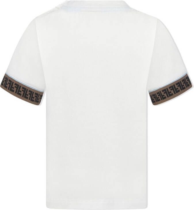 Fendi Kids T-shirt met logoband Wit