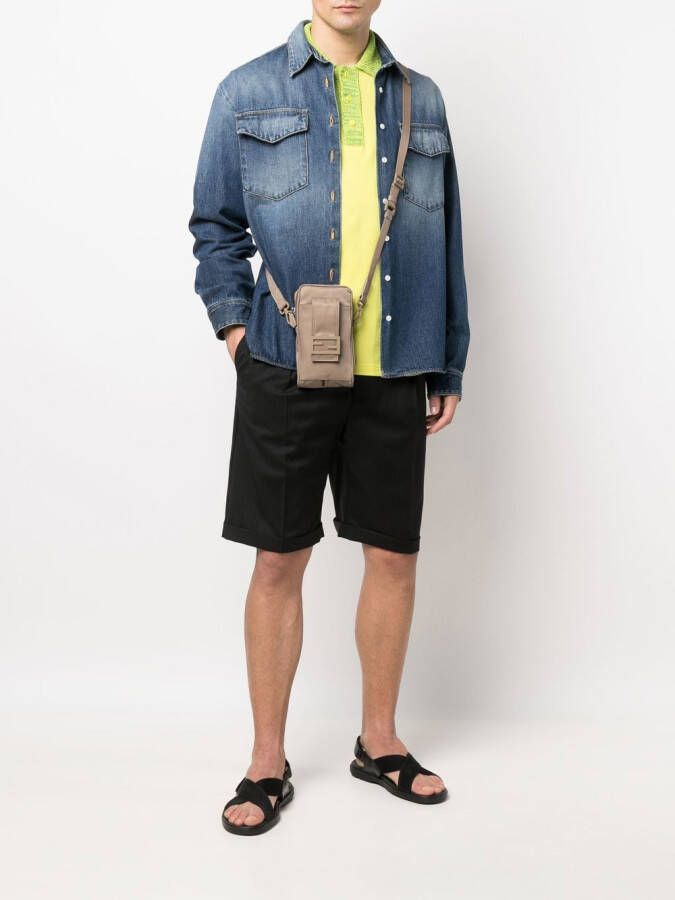 FENDI Messengertas met logoplakkaat Beige