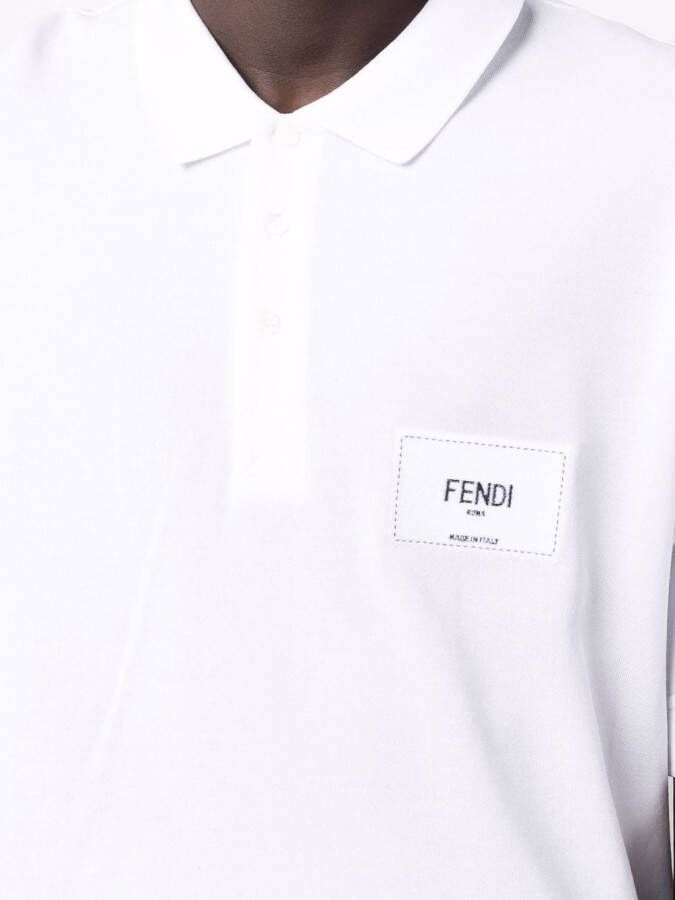 FENDI Poloshirt met geborduurd logo Wit