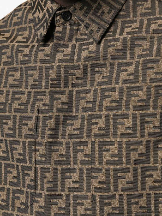 FENDI Shirtjack met monogram patroon Bruin