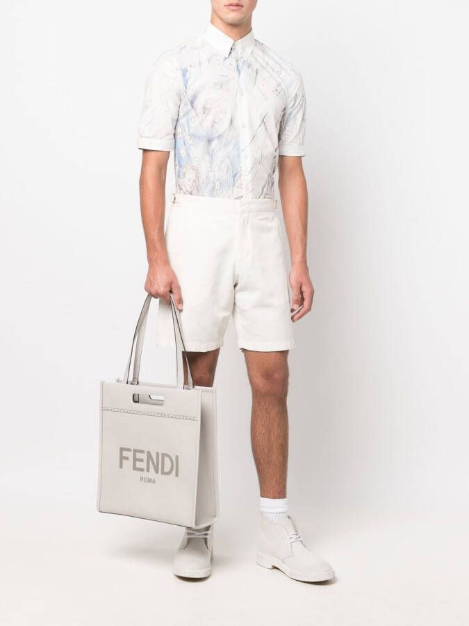 FENDI Shopper met logo-reliëf Grijs