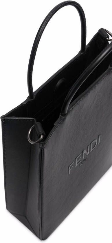 FENDI Shopper met logo-reliëf Zwart