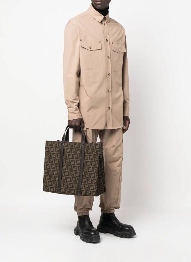 FENDI Shopper met monogram jacquard Bruin