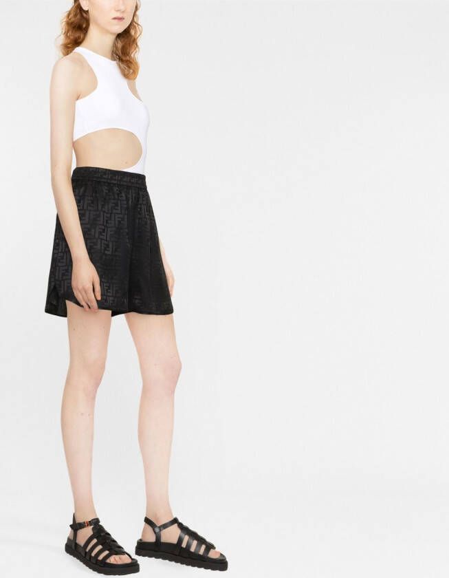 FENDI Shorts met FF monogram Zwart