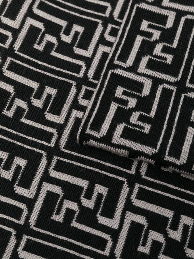 FENDI Sjaal met FF-monogram Zwart