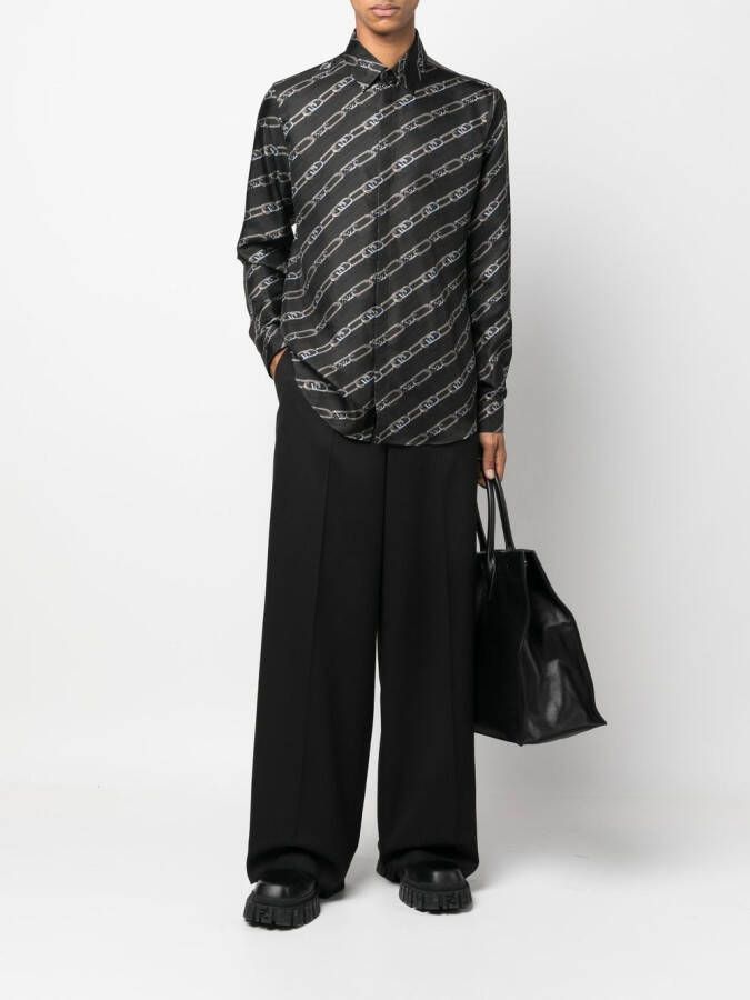 FENDI T-shirt met FF-logo Zwart