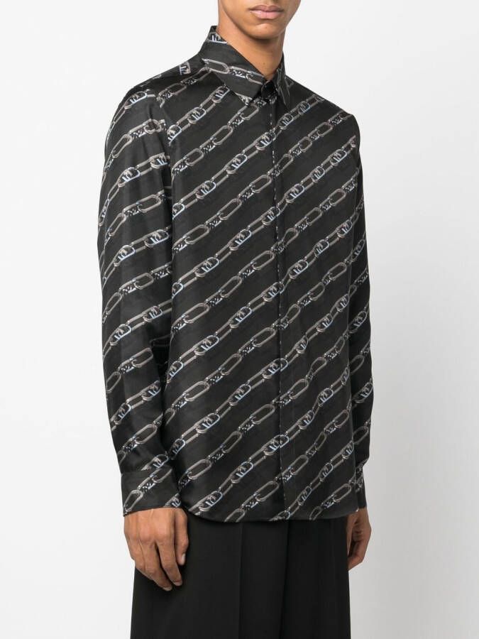 FENDI T-shirt met FF-logo Zwart