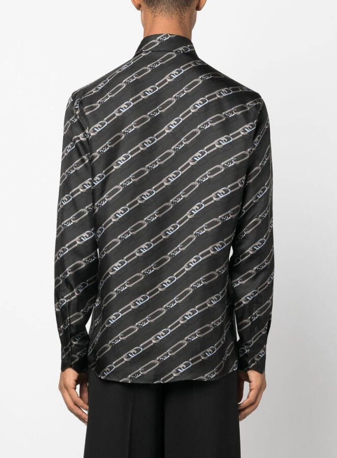 FENDI T-shirt met FF-logo Zwart