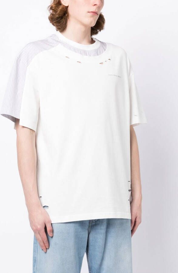 Feng Chen Wang T-shirt met logoprint Wit