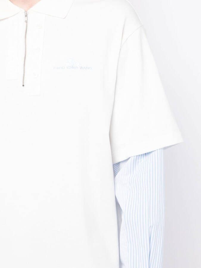 Feng Chen Wang Poloshirt met logoprint Wit